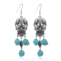 Skull Bloom Dangles Earrings
