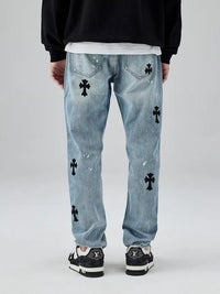 Gothic Cross Retro Jeans