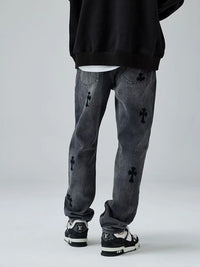 Gothic Cross Retro Jeans